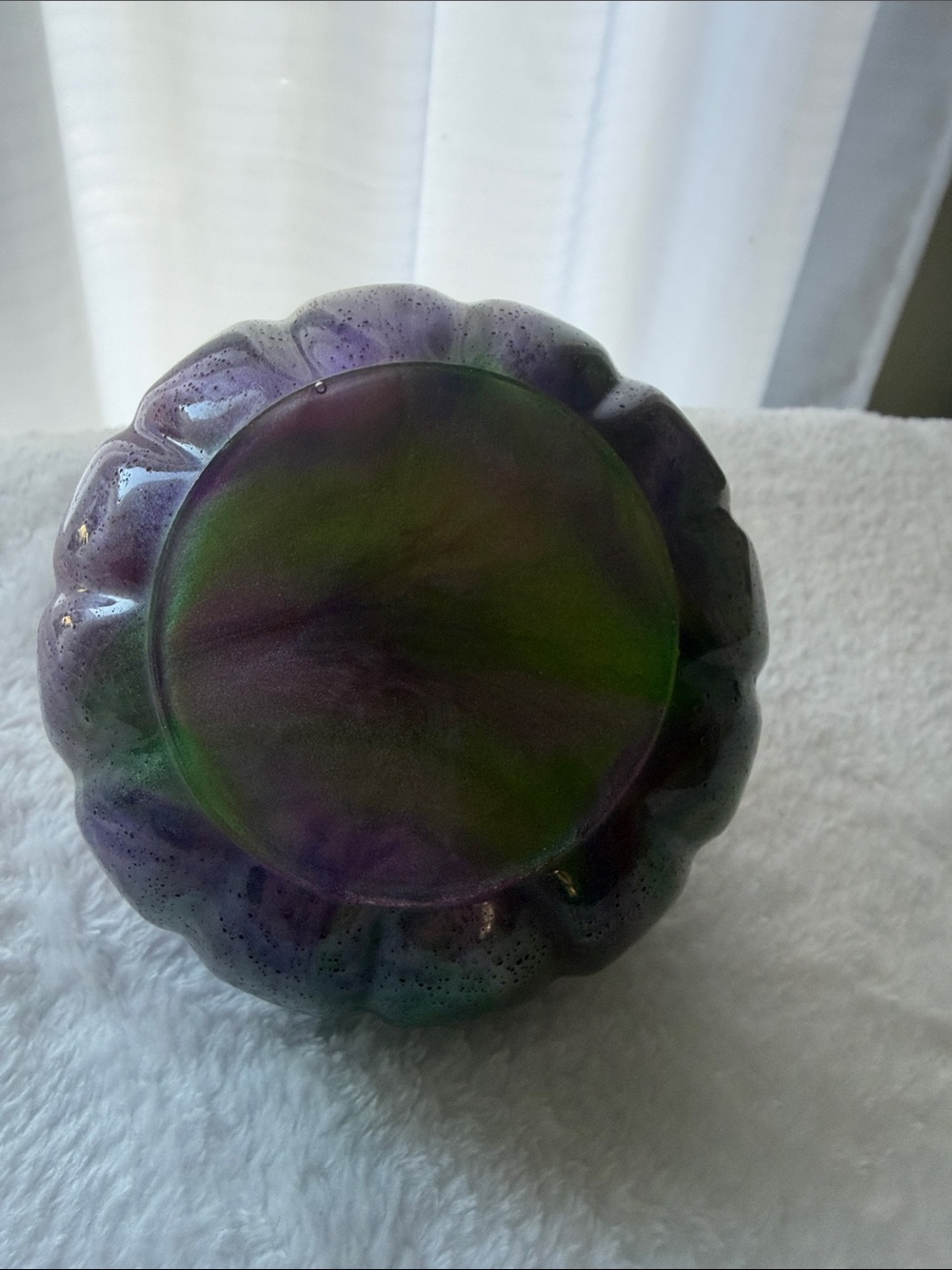 Handmade Green Purple Pumpkin Decorative Jar - Picture 3 of 3